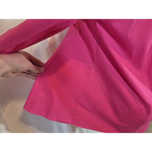 Pomander Place Tuckernuck Easton Blouse Top XS Hot Pink Cotton Blend - Picture 10 of 11